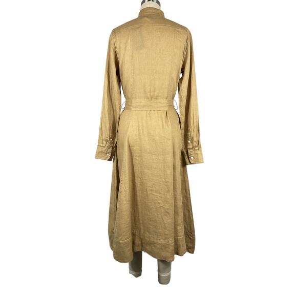 Ralph Lauren Belted Polo Tan Midi Shirtdress Size 2 NWT - Picture 3 of 6